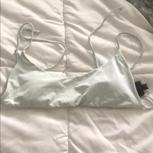 blue and white swim top